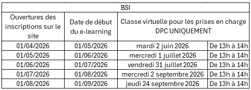 Calendrier EL BSI
